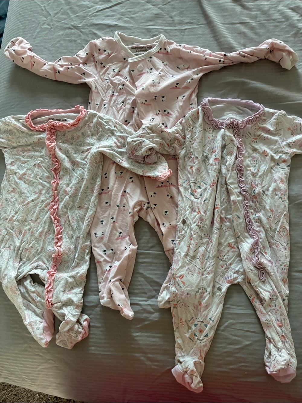 3 magnetic me onesies